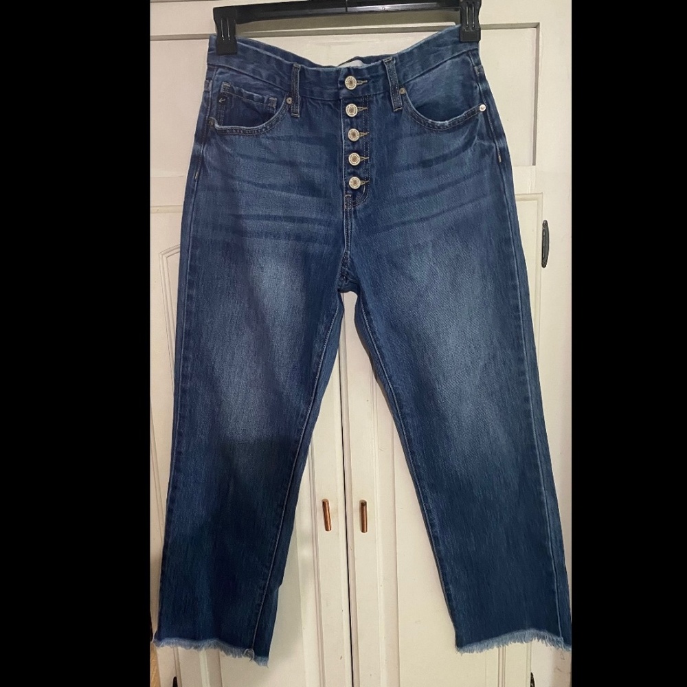 KanCan Straight Leg Frayed Hem Jeans 27